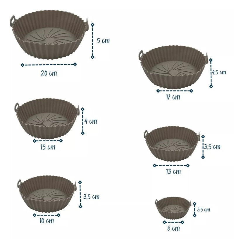 Set X 6 Moldes Silicona Freidoras Aire